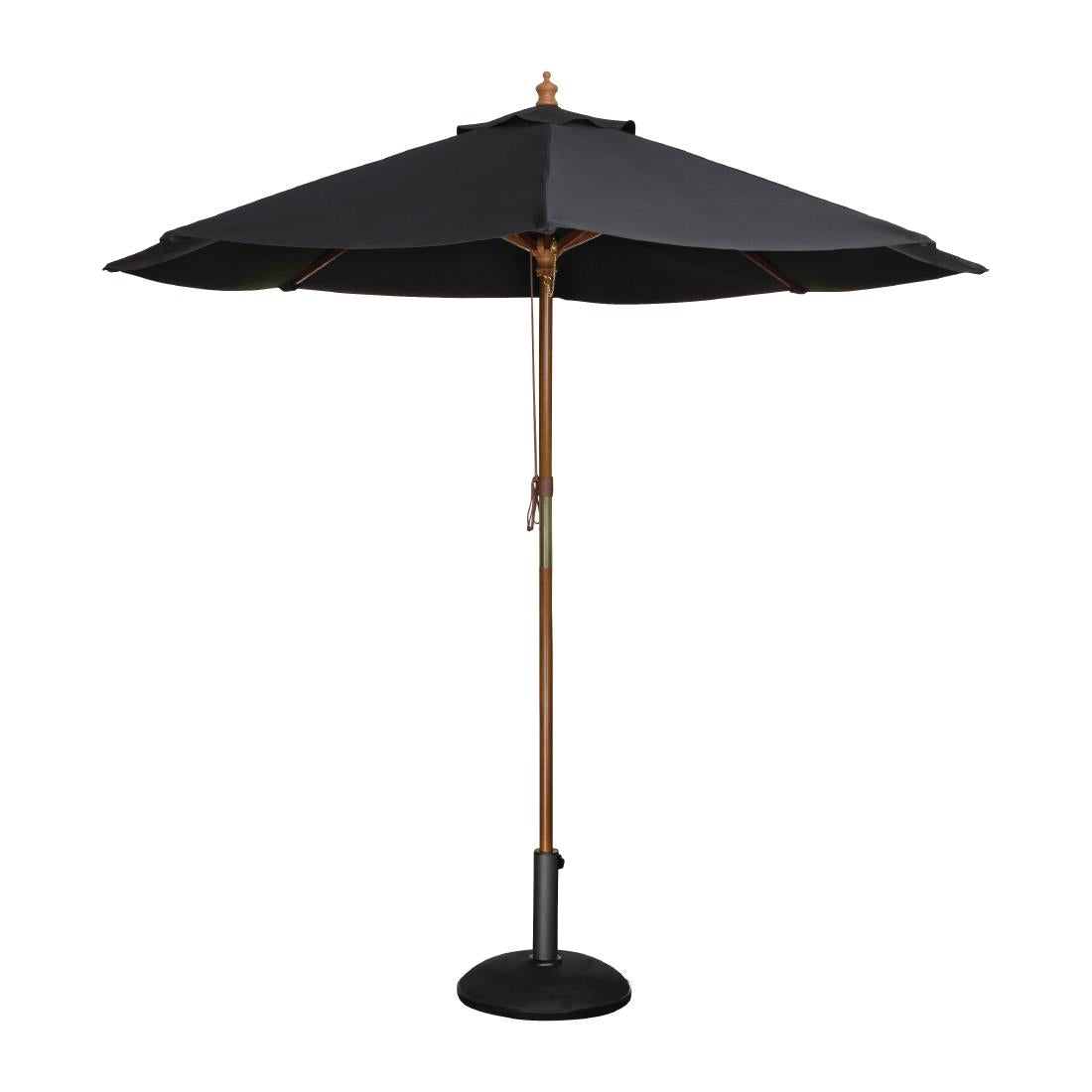 Bolero Round Pulley Umbrella Black - 3m