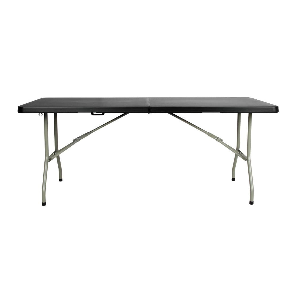 Bolero Centre Folding Table Black - 1.8m