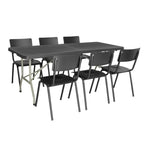 Bolero Centre Folding Table Black - 1.8m