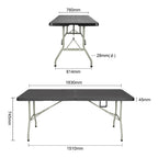 Bolero Centre Folding Table Black - 1.8m