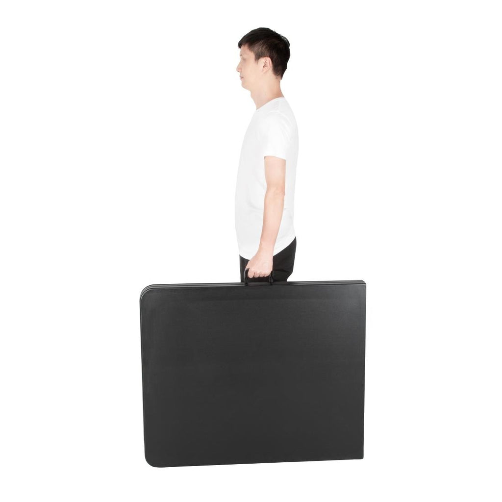 Bolero Centre Folding Table Black - 1.8m