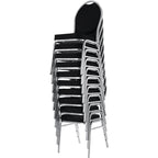 Bolero Steel Banqueting Chair Oval Back with Black Plain Cloth (Pack 4)