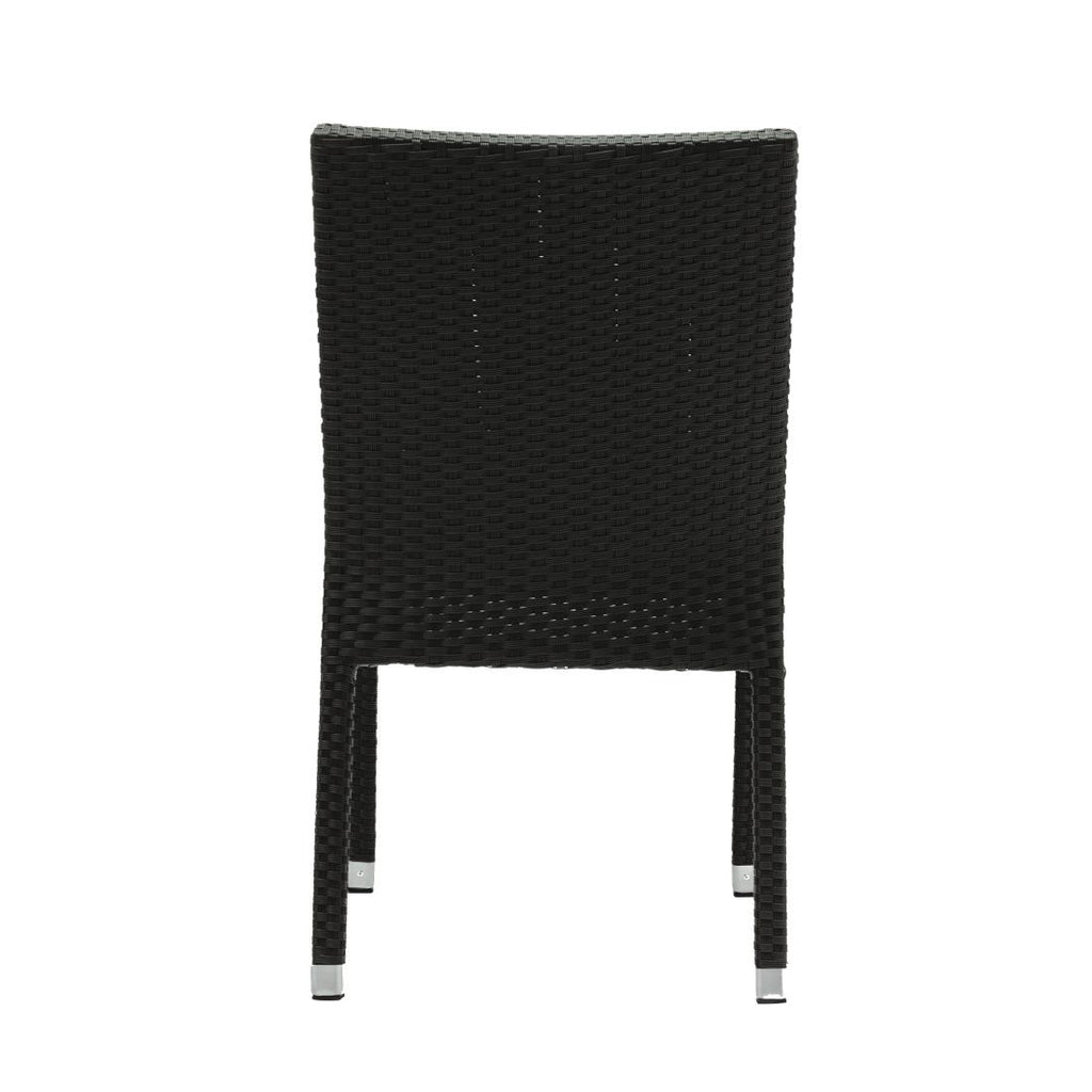 Bolero Wicker Side Chair Charcoal (Pack 4)