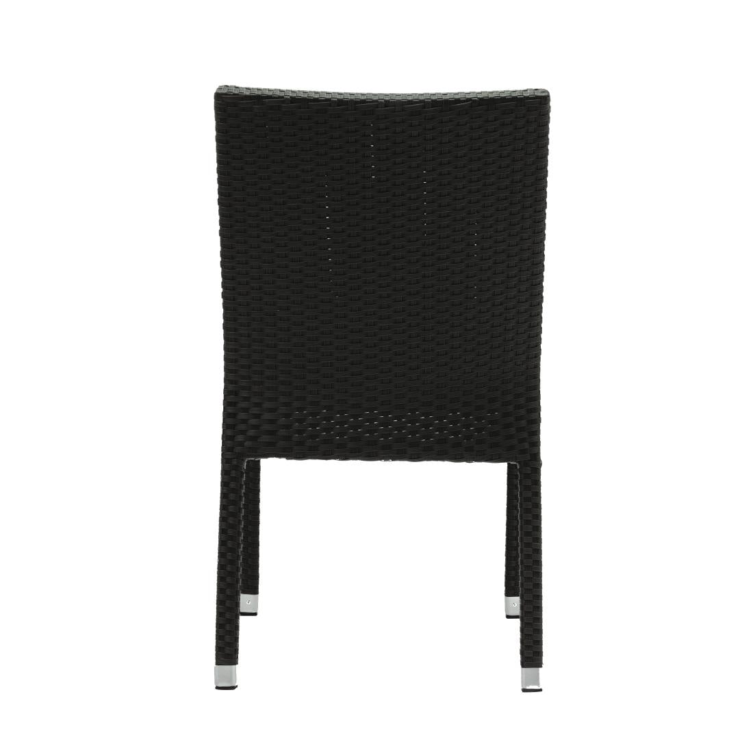 Bolero Wicker Side Chair Charcoal (Pack 4)