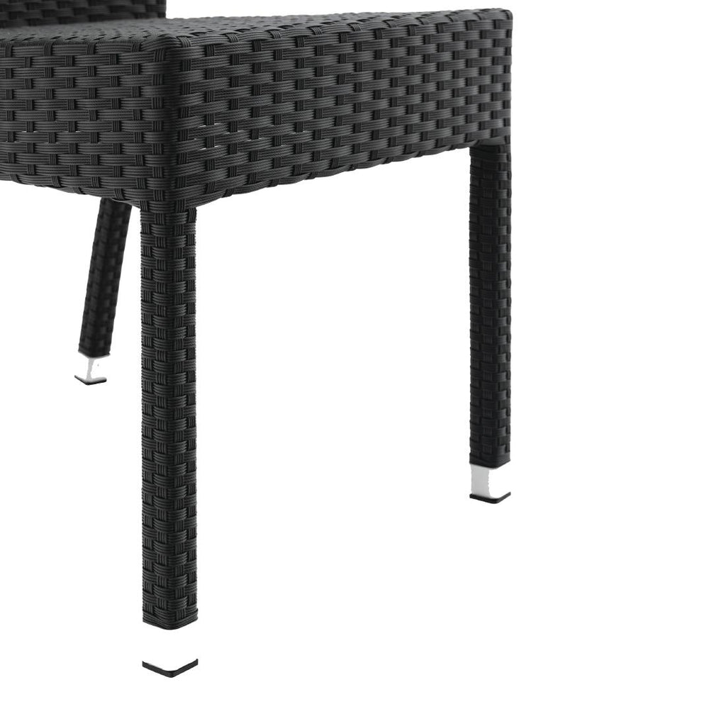 Bolero Wicker Side Chair Charcoal (Pack 4)
