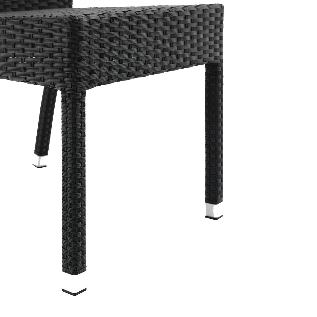 Bolero Wicker Side Chair Charcoal (Pack 4)