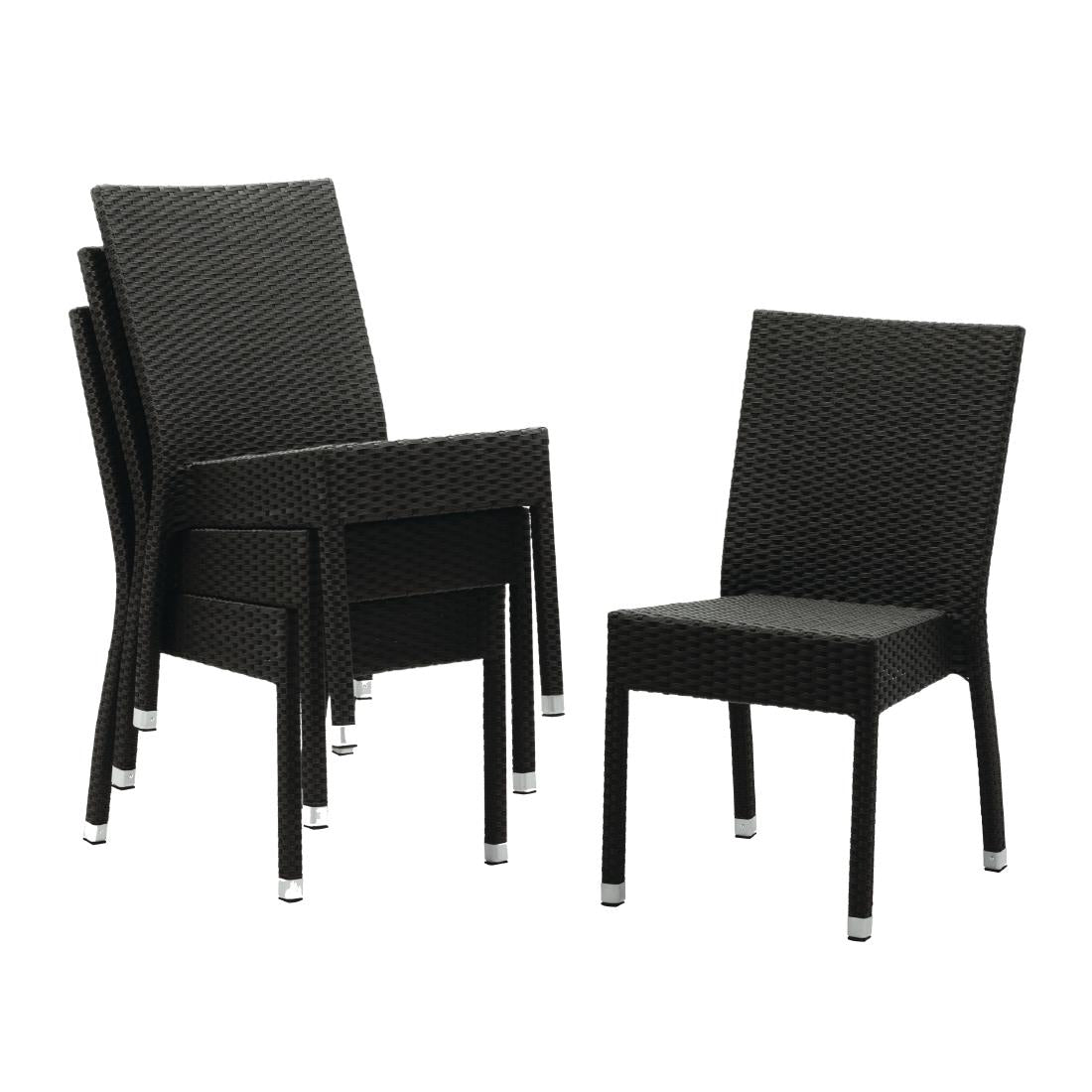 Bolero Wicker Side Chair Charcoal (Pack 4)
