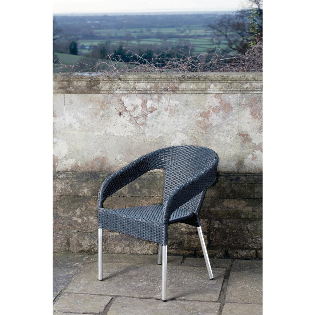 Bolero Wicker Wraparound Bistro Chair (Pack 4)