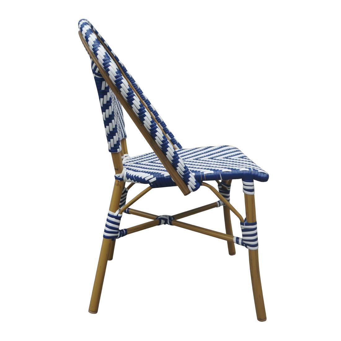 Bolero Parisian Style Wicker Side Chair Blue (Box 2)