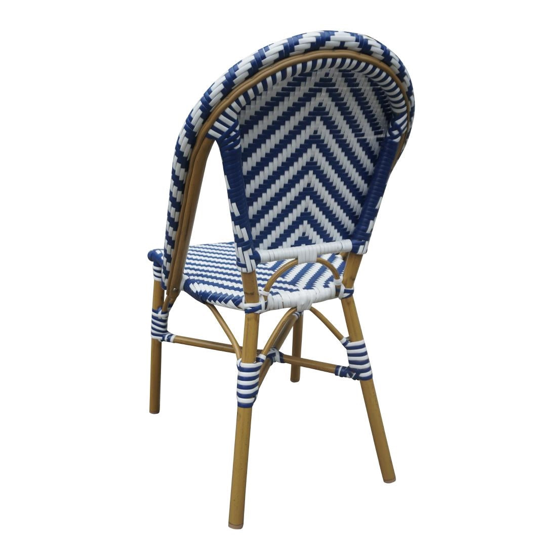 Bolero Parisian Style Wicker Side Chair Blue (Box 2)