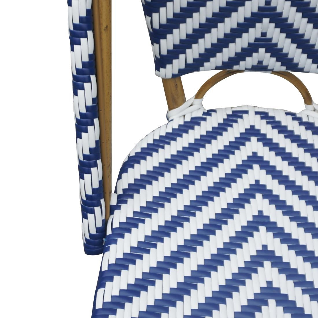 Bolero Parisian Style Wicker Side Chair Blue (Box 2)