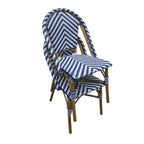 Bolero Parisian Style Wicker Side Chair Blue (Box 2)