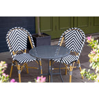 Bolero Parisian Style Wicker Side Chair Black (Box 2)