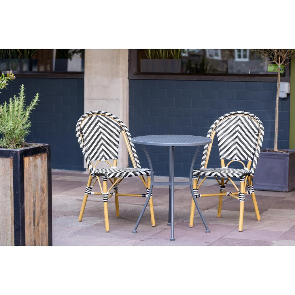 Bolero Parisian Style Wicker Side Chair Black (Box 2)