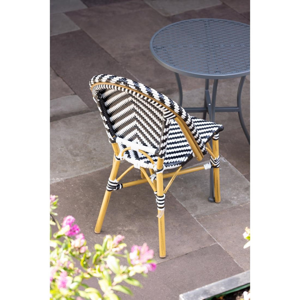 Bolero Parisian Style Wicker Side Chair Black (Box 2)
