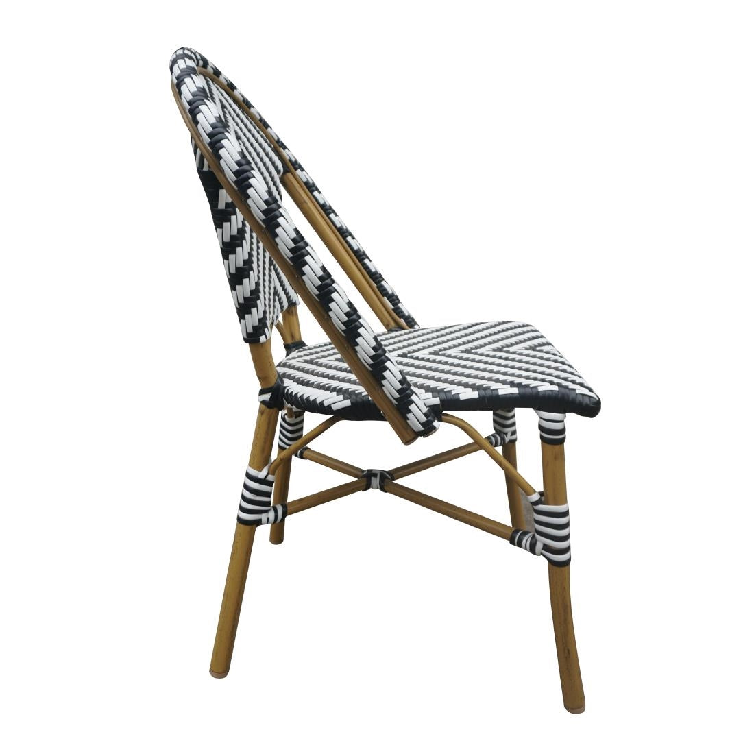 Bolero Parisian Style Wicker Side Chair Black (Box 2)