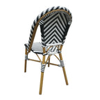 Bolero Parisian Style Wicker Side Chair Black (Box 2)