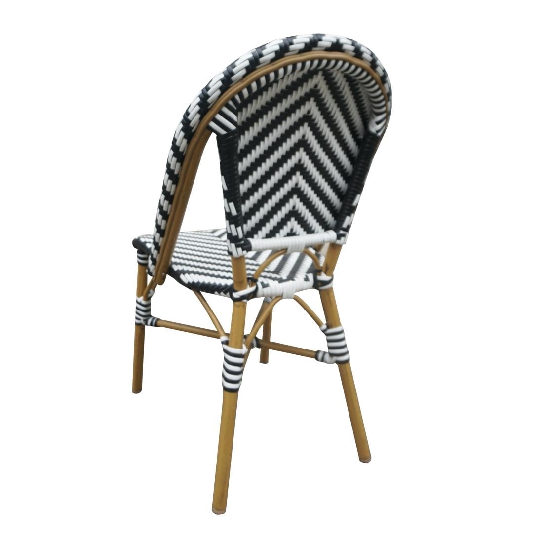 Bolero Parisian Style Wicker Side Chair Black (Box 2)