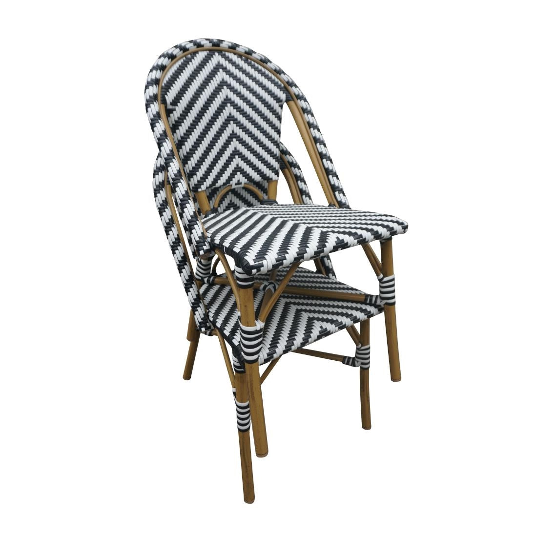 Bolero Parisian Style Wicker Side Chair Black (Box 2)