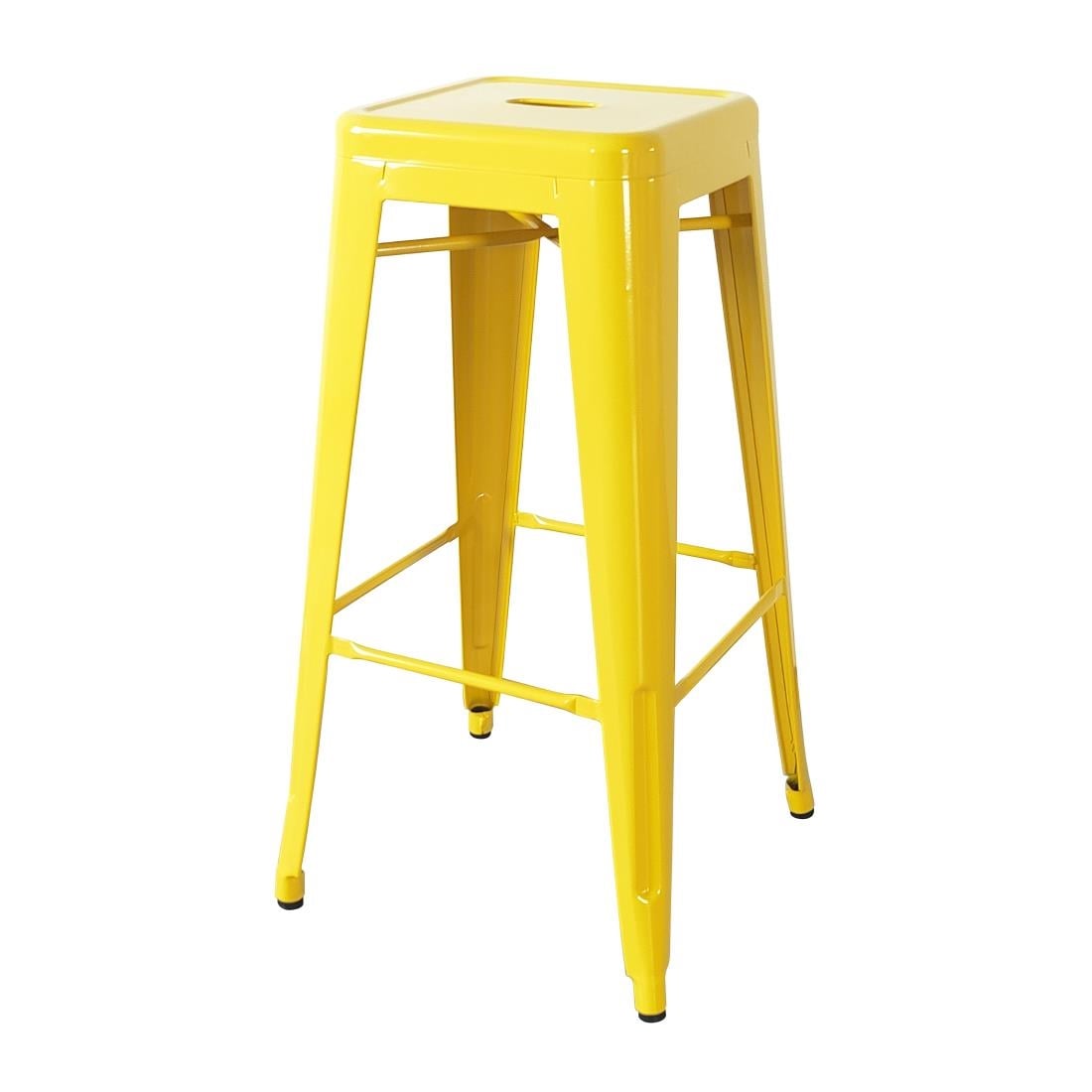 Bolero Bistro Yellow Steel High Stool (Pack 4)