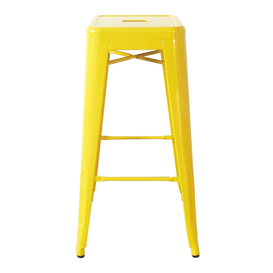 Bolero Bistro Yellow Steel High Stool (Pack 4)