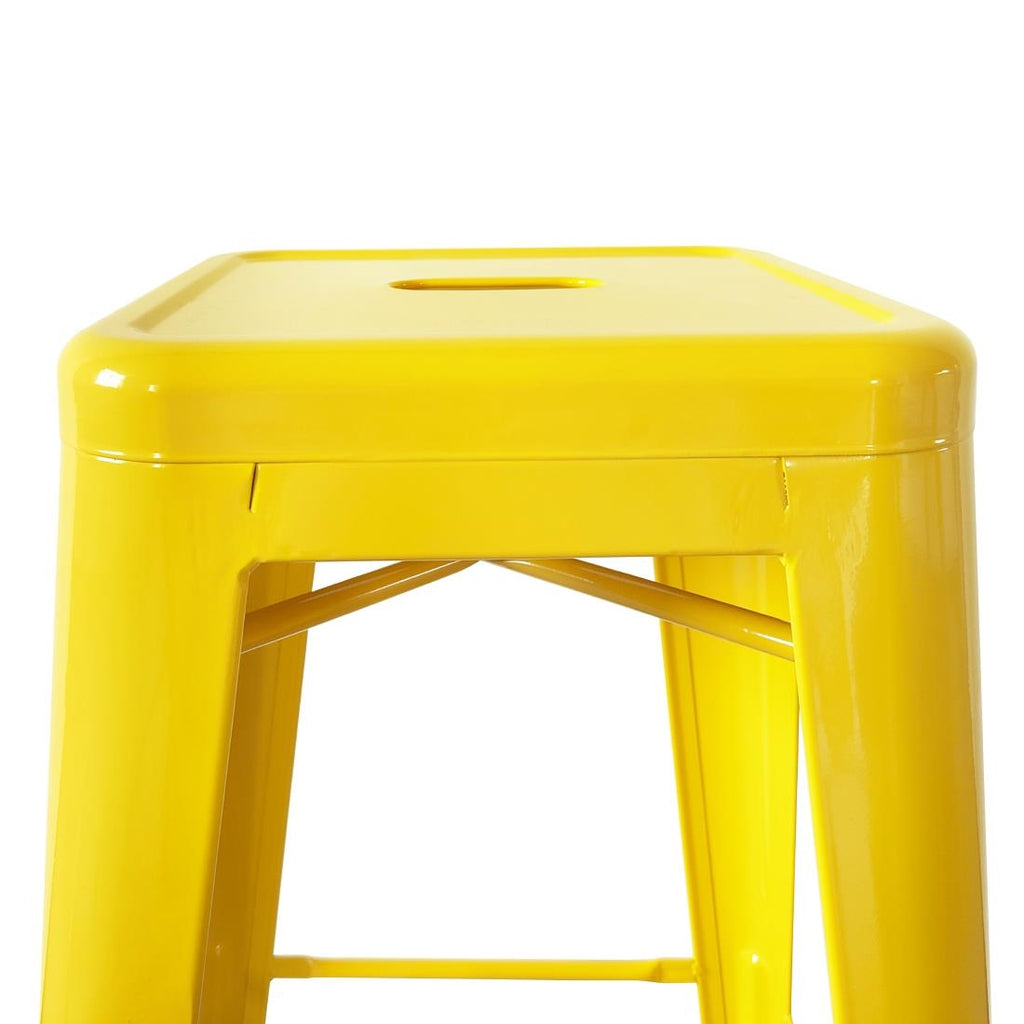 Bolero Bistro Yellow Steel High Stool (Pack 4)