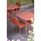 Bolero Terracotta Slatted Steel Side Chairs (Pack 4)