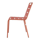 Bolero Terracotta Slatted Steel Side Chairs (Pack 4)