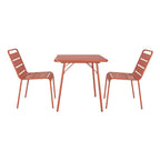 Bolero Terracotta Slatted Steel Side Chairs (Pack 4)