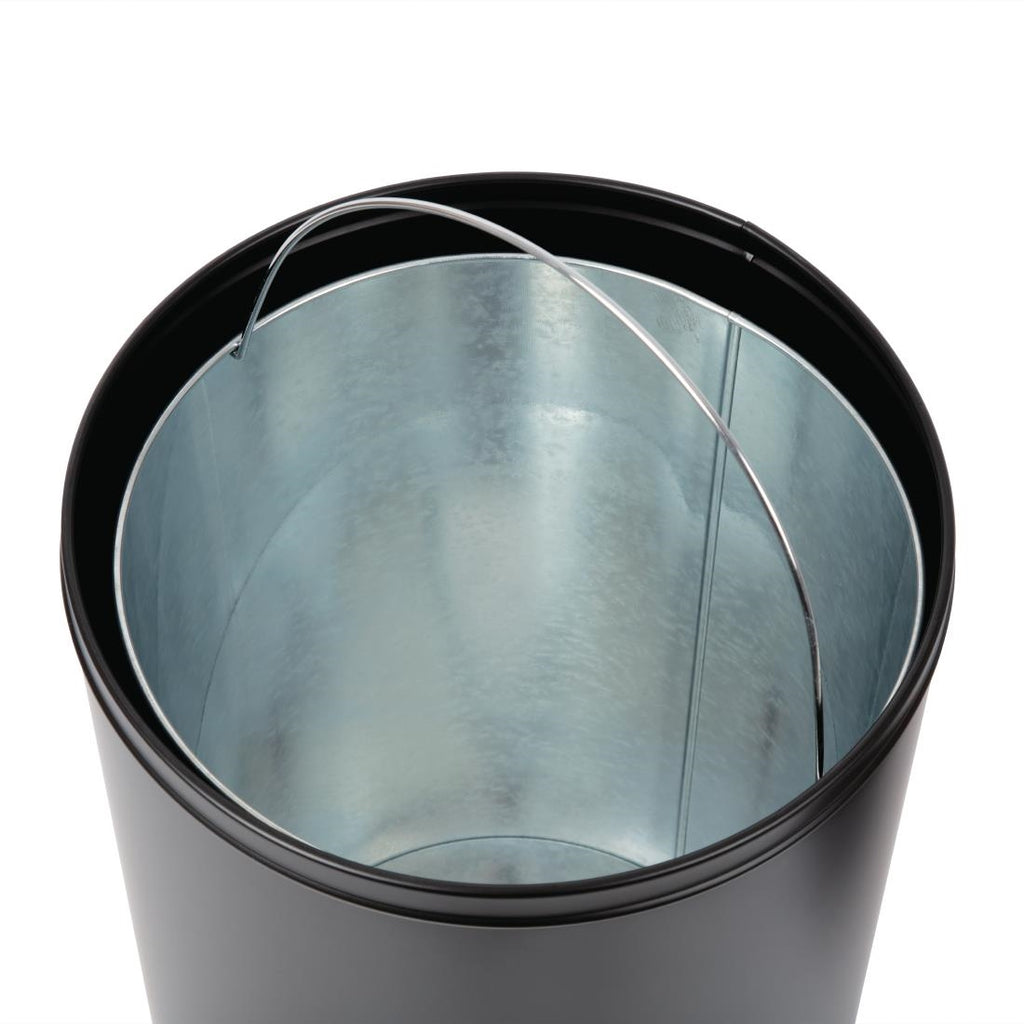 Bolero Steel Bullet Bin with Open Lid (Black) - 40Ltr