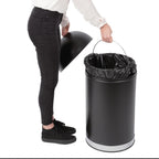 Bolero Steel Bullet Bin with Open Lid (Black) - 40Ltr