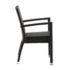 Bolero Wicker Arm Chair Charcoal (Pack 4)