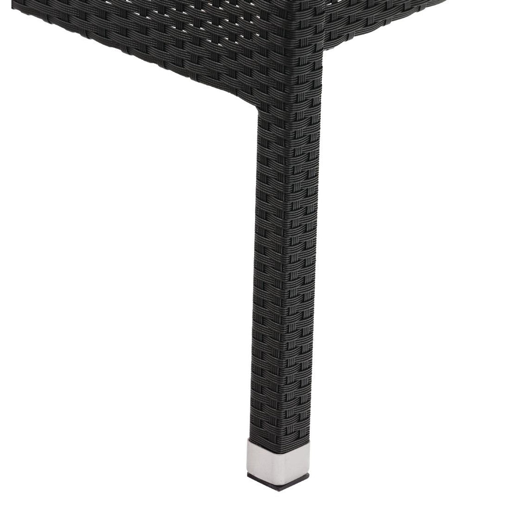 Bolero Wicker Arm Chair Charcoal (Pack 4)