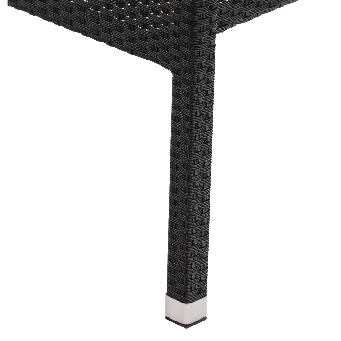 Bolero Wicker Arm Chair Charcoal (Pack 4)