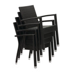 Bolero Wicker Arm Chair Charcoal (Pack 4)