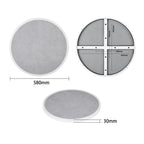 Bolero Light Grey Stone Effect Outdoor Fibre Glass Table Top White Trim Rnd580mm
