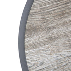 Bolero Wood Grain Effect Outdoor Fibre Glass Table Top Grey Trim Round - 580mm