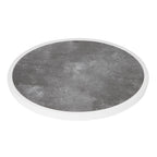 Bolero Dark Stone Effect Outdoor Fibre Glass Table Top White Trim Round - 580mm