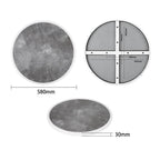Bolero Dark Stone Effect Outdoor Fibre Glass Table Top White Trim Round - 580mm