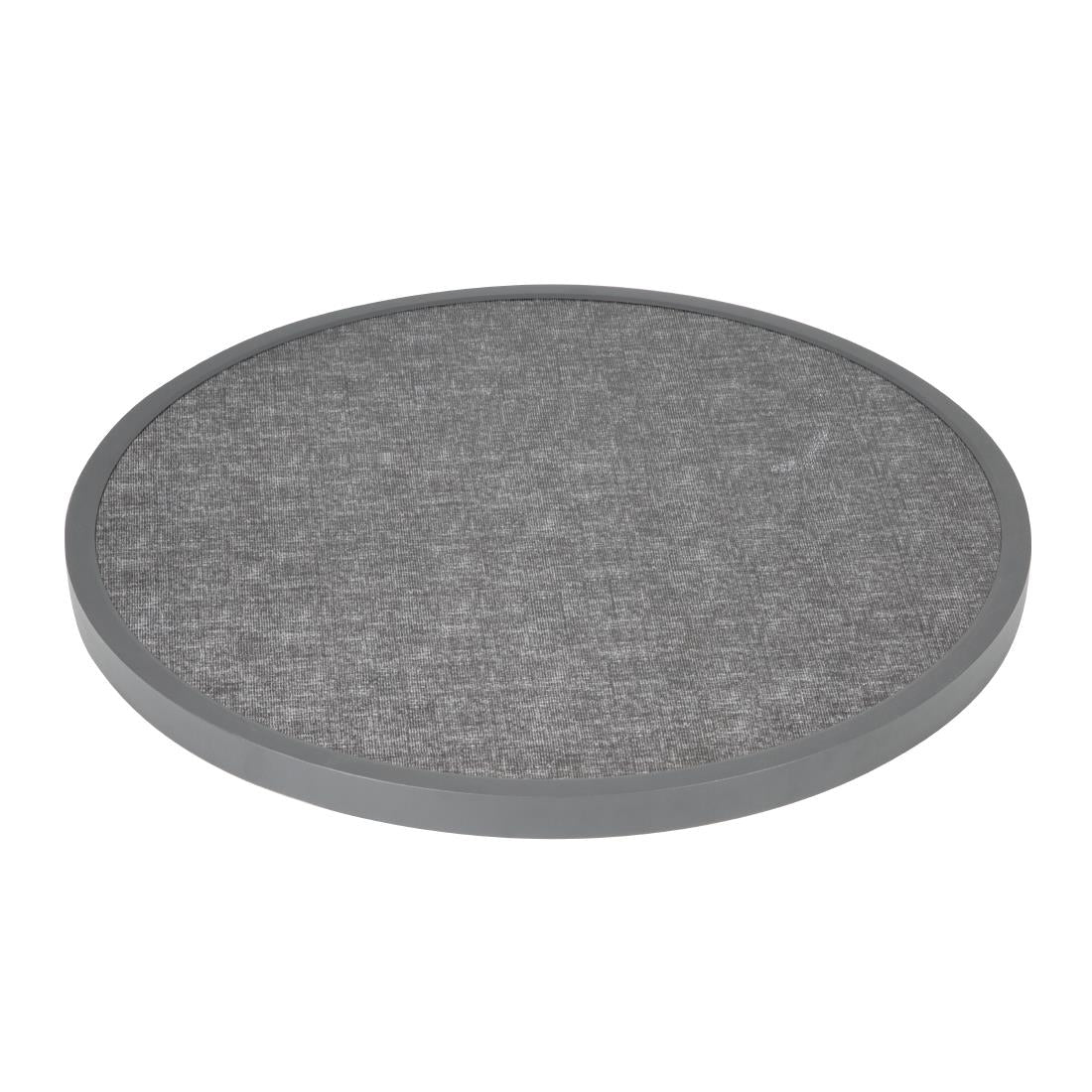 Bolero Black Brushed Mix Outdoor Fibre Glass Table Top Square Grey Trim Rnd580mm