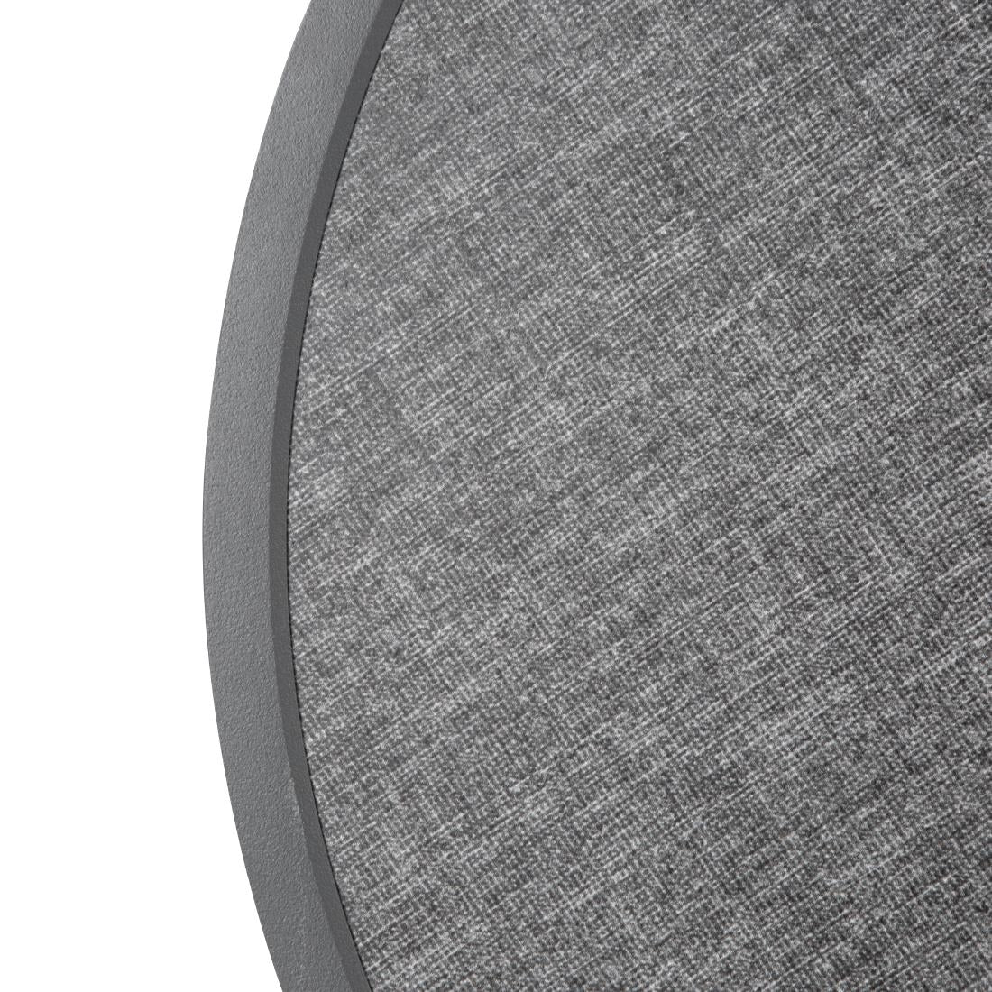 Bolero Black Brushed Mix Outdoor Fibre Glass Table Top Square Grey Trim Rnd580mm