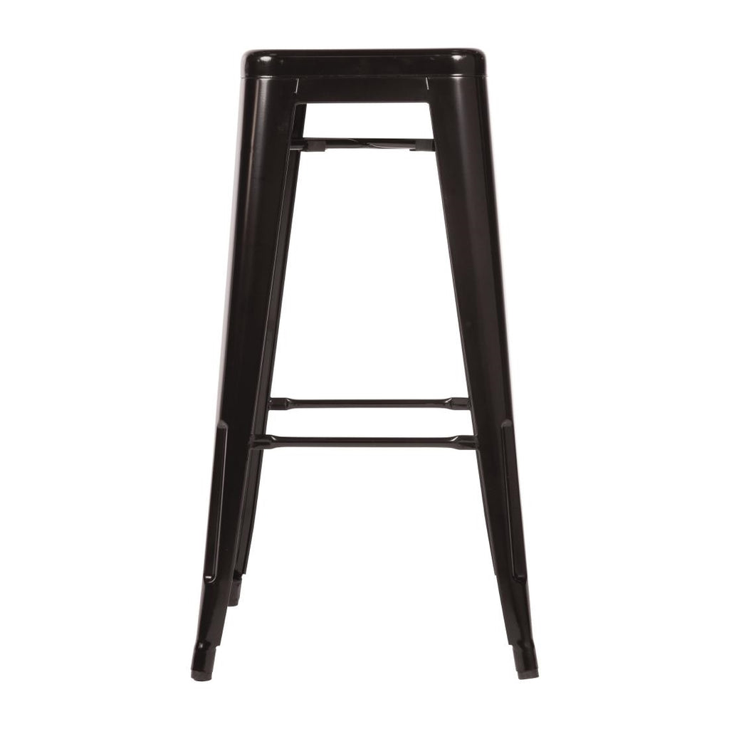 Bolero Black Steel Bistro High Stool (Pack 4)