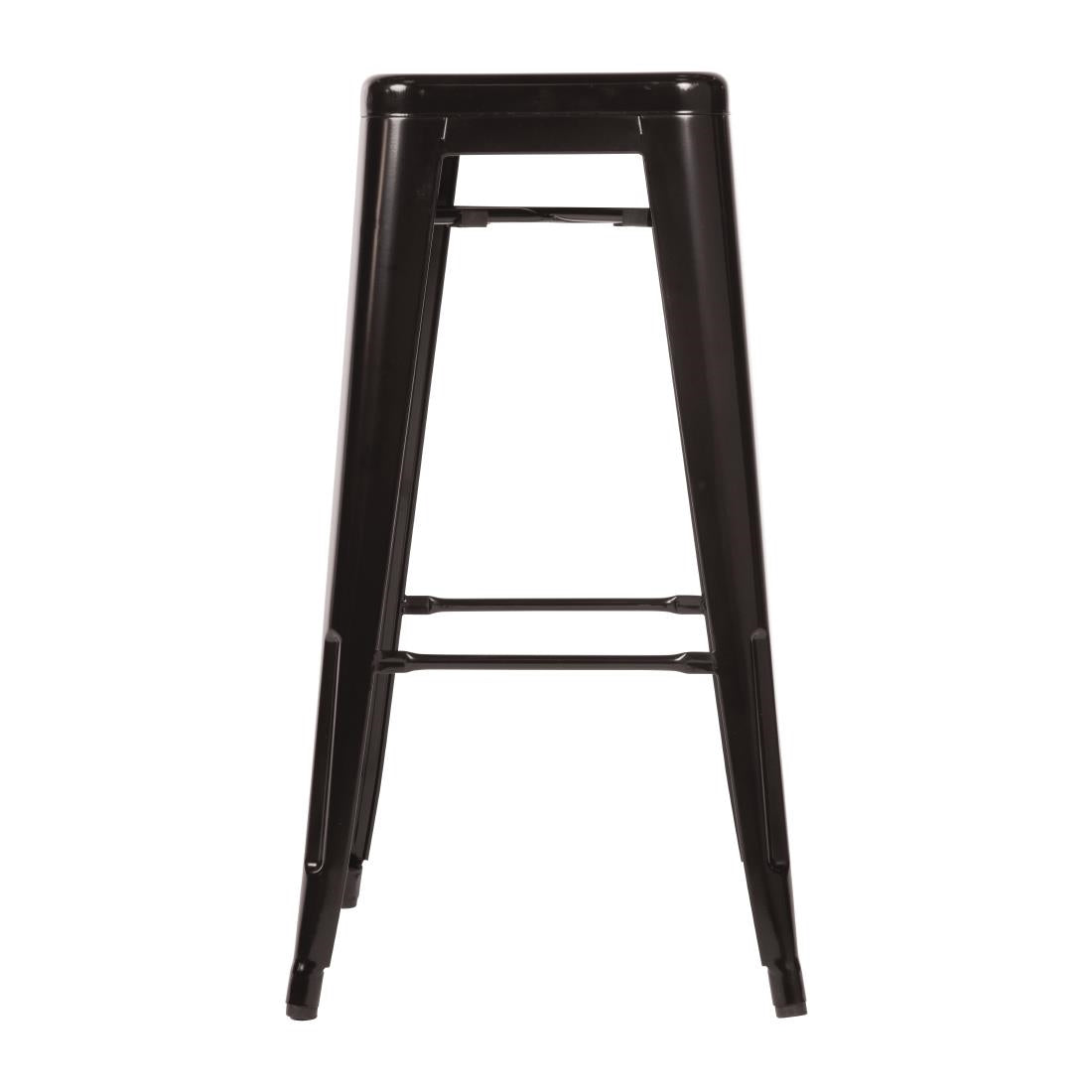 Bolero Black Steel Bistro High Stool (Pack 4)