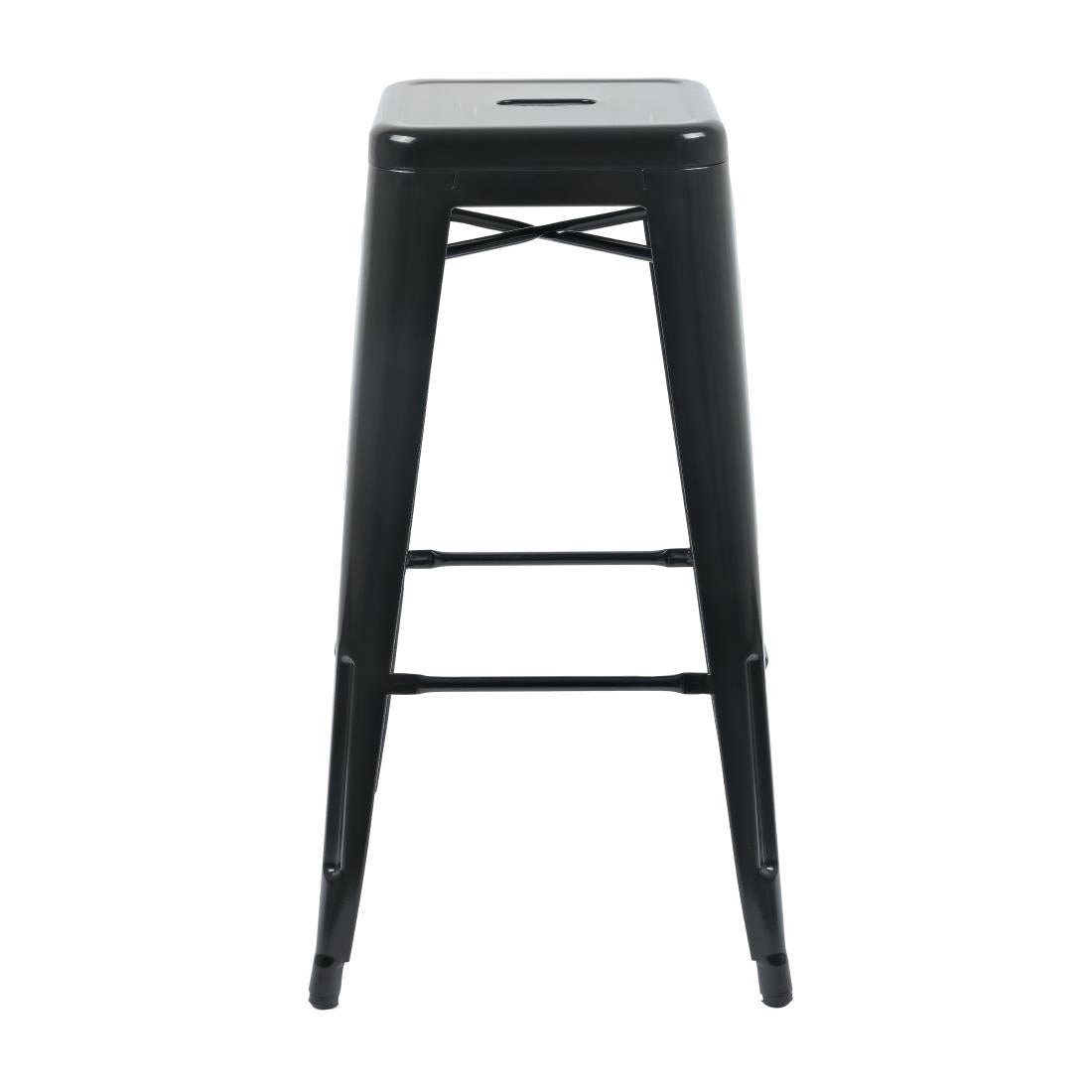 Bolero Black Steel Bistro High Stool (Pack 4)