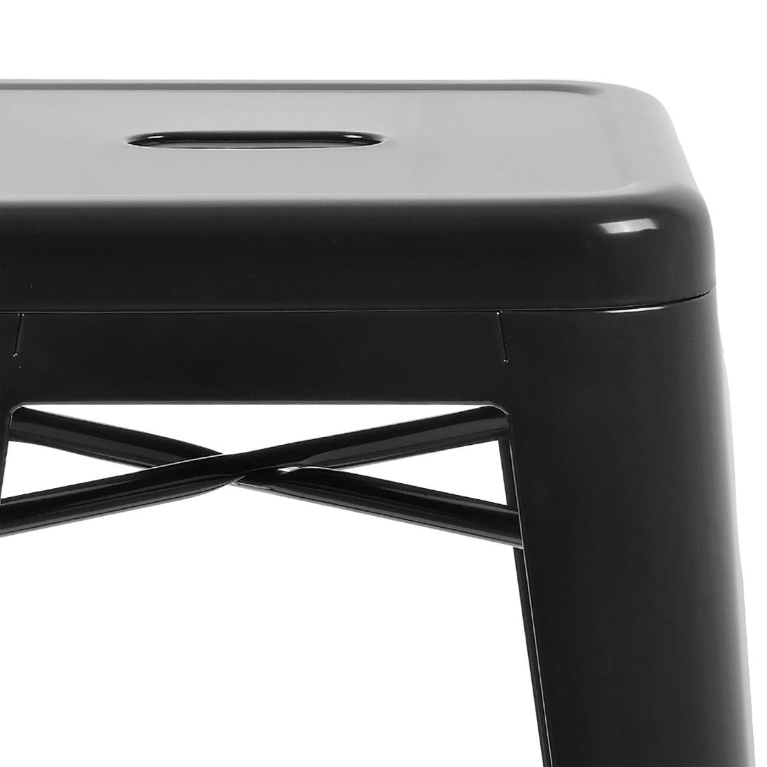 Bolero Black Steel Bistro High Stool (Pack 4)