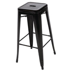 Bolero Black Steel Bistro High Stool (Pack 4)