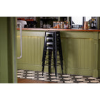 Bolero Black Steel Bistro High Stool (Pack 4)