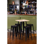 Bolero Black Steel Bistro High Stool (Pack 4)