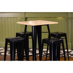 Bolero Black Steel Bistro High Stool (Pack 4)
