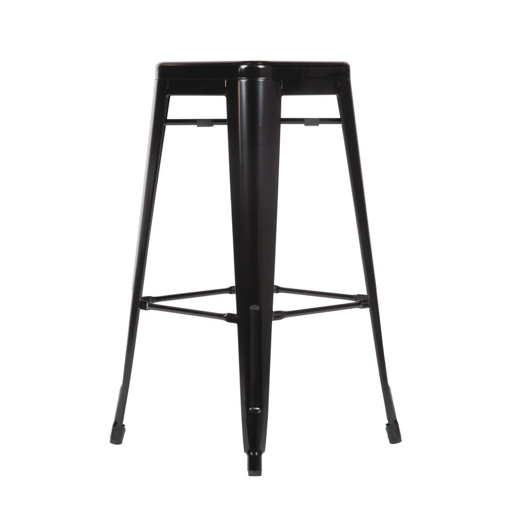 Bolero Black Steel Bistro High Stool (Pack 4)